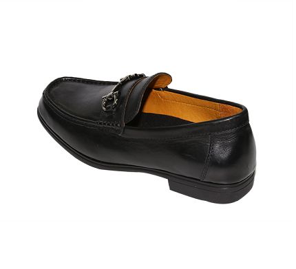 black men's business hand made mtal ornament soft outsole loafer.jpg
