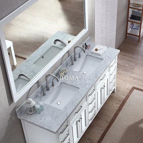 Boma Chinese Solid Wood 72 Inch Bathroom Vanity For Makeup BMC-T0272-WHT