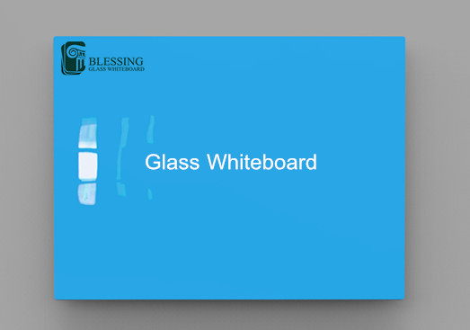 Blue color glass dry erase board