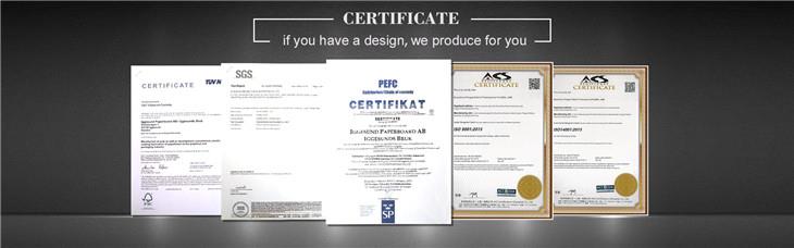 boxes and packaging certificate