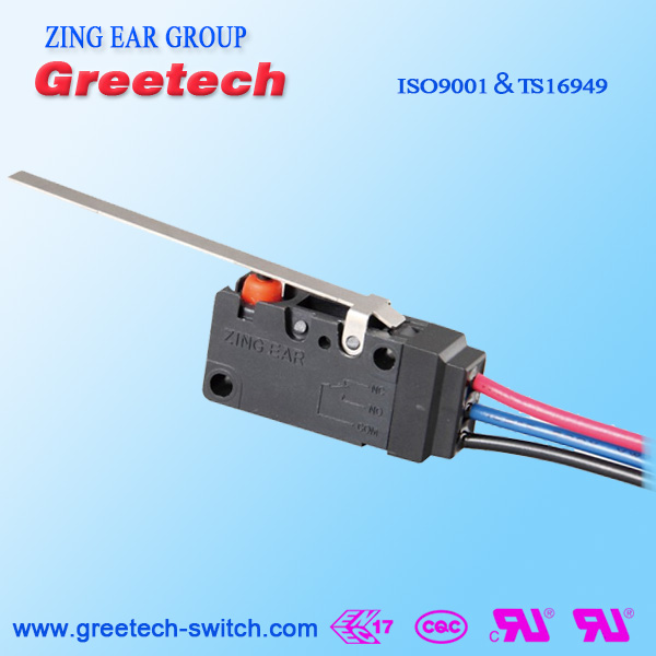 Greetech G5W Long Hinge Straight Lever Side Wire Leads Waterproof 1A 30V DC Micro Switch