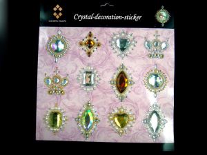 Small Crown Heart Decoration Crystal Sticker