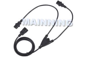 Extension Cord IEC320-C14 To 2X IEC320-C13 Power Cable