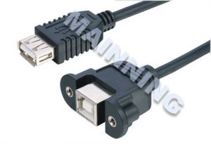 Panel Mount USB2.0 Cable USB A Female To B Female