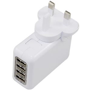 4 Ports USB Charger UK Plug