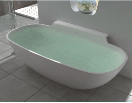 Snow white solid surface bathtub BAT-002