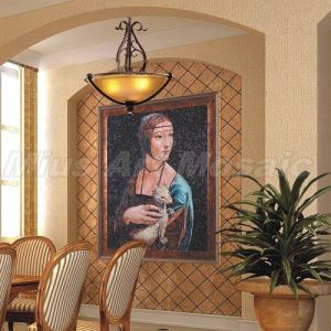 Icon beauty woman painting hand cut art glass mosaic mural 0.8x1m for art wall decoration C1003