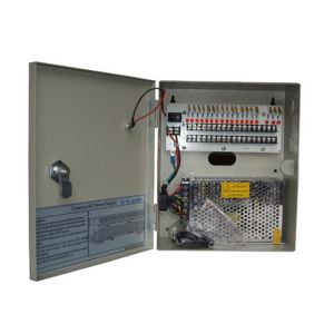 12VDC 10A 18Ch CCTV Power Supply With Lock And LED On Door (12VDC10A18PE)