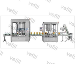 Rotary Weight Filling, Inside And Outside Anti-thief Cap Capping Production Line