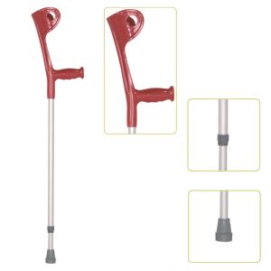 Height Adjustable Lightweight Walking Forearm Crutch With Comfortable Handgrip, Red