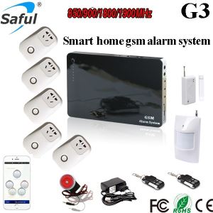 Saful G3 Smart home 2G/3G/4G gsm alarm system with wireless socket, smartphone control your house