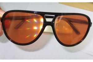 Novelty Aviator Diffraction Glasses Amber Lens For Party And Dance Event