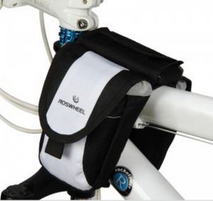ROSWHEEL Fashion Bicycle Multi-Function Bike Beam Tube Black+ White Bag Bike Mobile Phone Pack