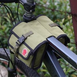 Roswheel Bicycle Accessories Waterproof Army Green Front Frame Tube Bike Cycling Bag Double Pouch Pannier 12893