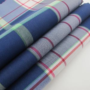 Nylon Cotton Spandex Fabric Plaid Style for Shirt