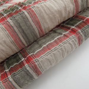 Yarn Dyed Check Plisse Fabric