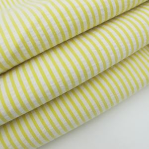 Yellow Stripe Yarn Dyed Spandex Seersucker Fabric