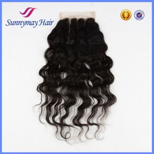 3 Part Loose Wave Peruvian Virgin Hair Lace Closure with Bleached Knots