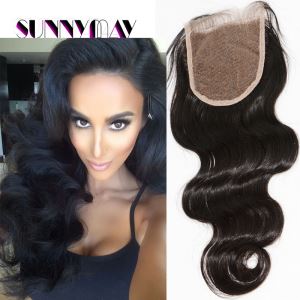 Unprocessed 7a+ Body Wave 100% Indian Virgin Hair Top Lace Closure 120% Density Bleached Knots 3x4