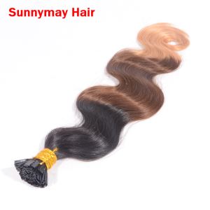 Sunnymay Ombre Hair Extensions 7A 100% Brazilian Virgin Human Hair Body Wave Ombre Flat Tip Hair Extensions