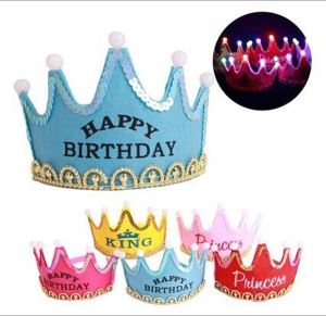2015 Birthday Cap Light Cap Sell Like Hot Cakes Shining Crown, Prince And Princess Crown Headdress Birthday Party Dress Up Supplies Products,Welcome To Sample Custom