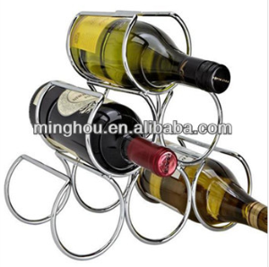 6 Bottle Metal Build Metal Wine Rack, Iron Wine Bottle Holder MH-MR-15055