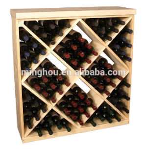Diamond Solid Wood Wine Cube Rack Wood Wine Cabinet MH-WR-15013