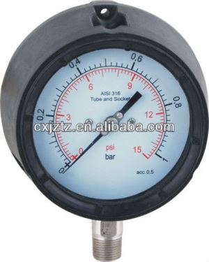 113mm(4.5") Process Pressure Gauge Safety Pressure Gauge Polypropylene Safety Case
