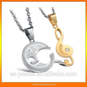 Music Style Romantic Couple Pendants Necklace Jewelry GX822