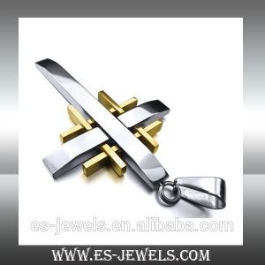 Factory Wholesale Gold Color Cross Pendant Necklace Jewelry ESYB140
