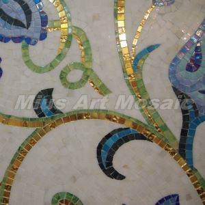 Sicis Blue Flower hand made 1.2m x 2.4m art glass mosaic wall decoration B4011