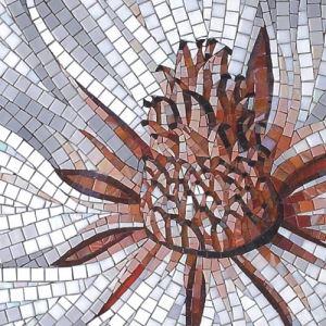 C1007 Flower hand cut icon 1.1m x 2m art glass mosaic wall decoration
