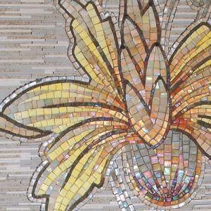 C1009 Flower hand made 1.5m x 2.4m art glass mosaic murals wall decoration