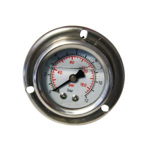 1.5inch-40mm Half Stainless Steel Back Type Liquid Filled Pressure Gauge With Flange