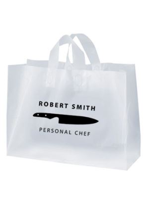 Saturn Frosted Shopping Bags W/ Foil Hot Stamp
