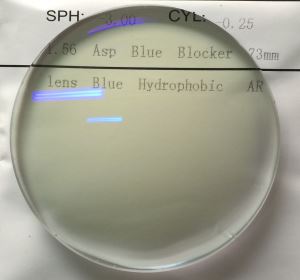 1.56 Blue Coating Super Hydrophbic Ar Lens