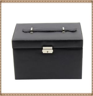2 Tiers Jewelry Storage PU Leather Boxes