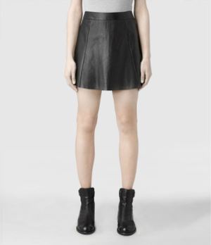Ladies High Waisted Leather Skirt