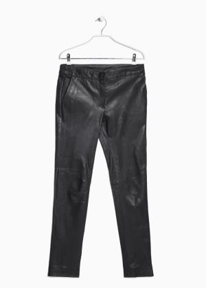 Women's Slim Fit Leather Trousers
