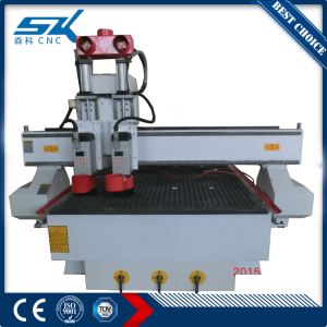 2 Heads CNC Wood Engraving Carving Router Machine With Auto Tool Changer