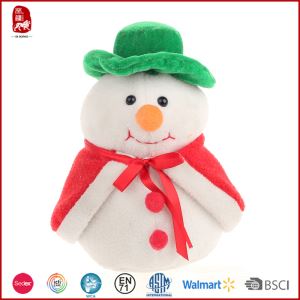 Small Cute White Green And Red Snowman