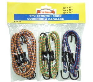 6PC Assorted Bungee Cords