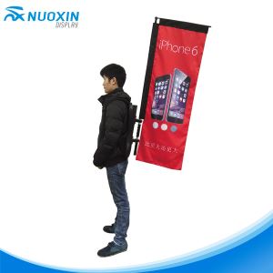 Hot Sell Cheap Street Walking Advertising Backpack Flag for AD