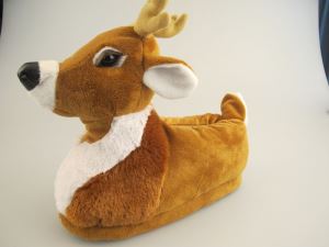 Stuffed Reindeer Soft Indoor Fluffy Animal Slippers