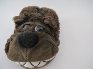 High Quality Fuzzy Soft Stuffed Plush Animal Dog Slippers For Men