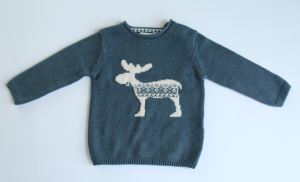 Fashion Kids Deer Pattern Round Neck Sweater