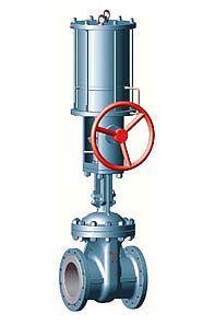 Astm A216 Wcb/Cast Steel Pneumatic (Air Actuated) Double Flange Rising Stem Industrial Gate Valve