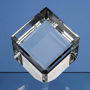 Beveled Edged Crystal Cube