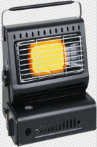 Gas-heater-camping-portable-butane-green-indoor-outdoor-with-4-butane-canister
