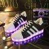 Wholesales Unisex LED Shoes USB Charging Colorful Flashing Lover LED Sneakers For Adult